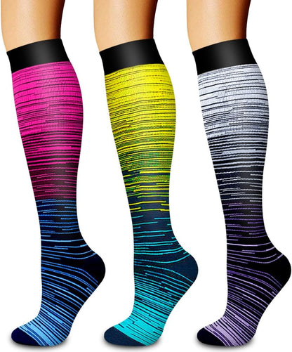 Laite Hebe 3 Pack Medical Compression Sock-Compression Sock For Women and Men Circulation -Best for Running,Nursing,Athletic Sports