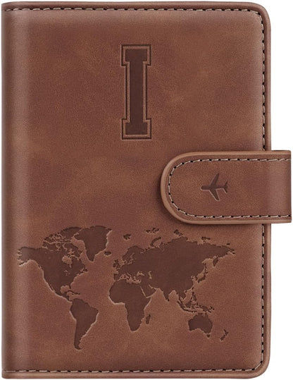 Passport Holder Cover Initail Letter A-Z Travel Wallet 3D Embossed Design RFID Blocking Card Holder Personalized Gift Passport Cover Wallet, Passport Book Holders for Women and Girls, Pink-A