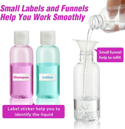 Dabacc 30 Pcs 2 oz Clear Plastic Empty Bottles with Flip Cap for Travel Size Liquids