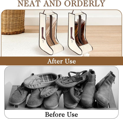 2 Set Boot Storage Bag, Portable Boots Protector Bag Dust Proof Travel Shoe Bags with Handle Boots Organizer for Packing Travel and Daily Use(Short)