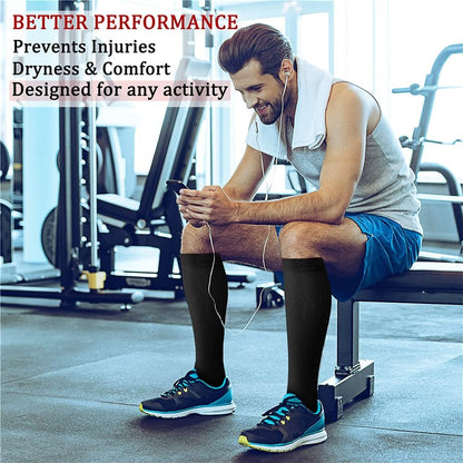 CHARMKING Compression Socks for Women & Men Circulation (8 Pairs) 15-20 mmHg Best Calf Socks Support for Athletic Cycling - Colors A