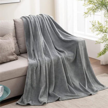 Fleece Blanket Soft Plush Throw for Couch Black 50"x60" - Colors A