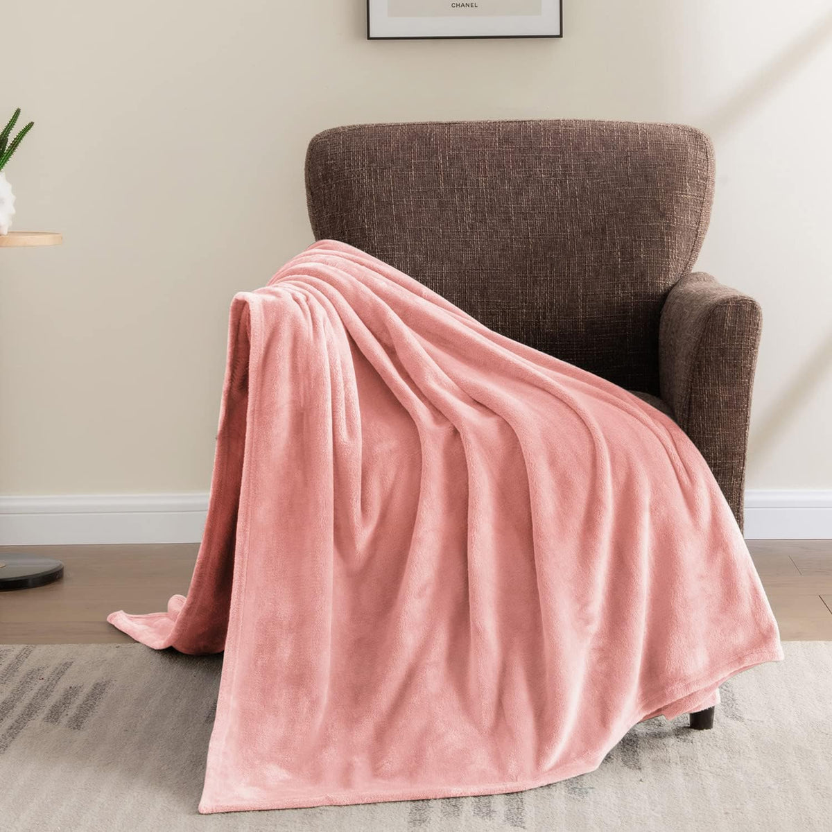 Fleece Blanket Soft Plush Throw for Couch Black 50"x60" - Colors A