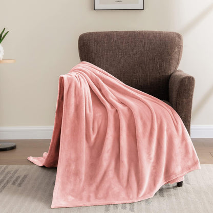Fleece Blanket Soft Plush Throw for Couch Black 50"x60" - Colors A