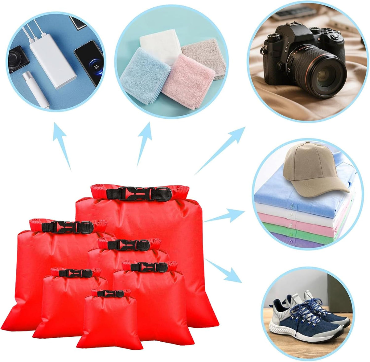 Dry Bags Waterproof, Lightweight Dry Bags for Kayaking Waterproof，Outdoor Waterproof Bag for Kayaking Hiking Boating Camping