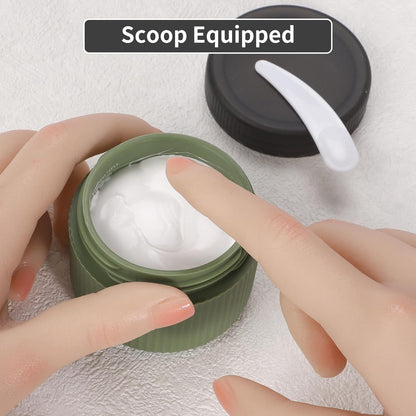 ME.FAN Travel Containers for Toiletries, TSA Approved 1.5 oz Silicone Cream Jars, Leak-proof Journey Containers, Trip Accessories with Lid for Cosmetic Face Hand 4 Pack White Lid - Morandi