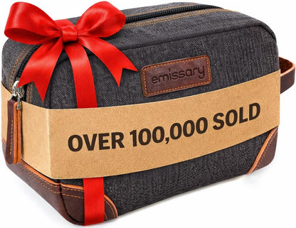 emissary Toiletry Bag for Men, Canvas Travel Toiletry Bag Men's Dopp Kit, Water-resistant Bathroom Bag Mens Shaving Kit, Travel Kit Small Bags, Shaving Bag, Toiletry Bags