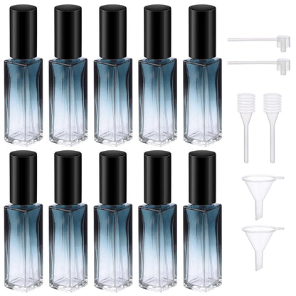 Segbeauty Travel Perfume Bottle Refillable, 5pcs 10ML Mini Glass Perfume Containers with Funnel and Pipette, Empty Portable Leak-proof Fragrance Bottles Spray Atomizer Pump Bottle Kit for Toiletries