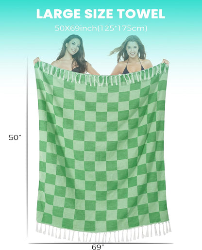 Antfuny Turkish Beach Towels Vacation Essentials Quick Dry Sand Free Oversized Bath Pool Swim Towel Extra Large XL Blanket Adult Travel Cruise Accessories Must Haves Clearance Stuff Necessities - Colors C