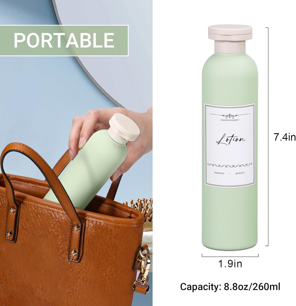 3 PACK Travel Shampoo Bottle, Empty Plastic Squeeze Bottles 6.8oz with Flip Cap, Lotion Container for Toiletries Travel Size Shampoo and Conditioner