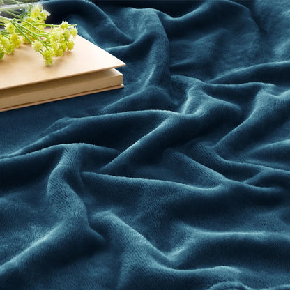 Fleece Blanket Soft Plush Throw for Couch Black 50"x60" - Colors A