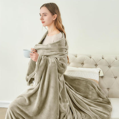 Fleece Blanket Soft Plush Throw for Couch Black 50"x60" - Colors A