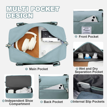 Travel Duffel Bag, Sports Tote Gym Bag, Shoulder Weekender Overnight Bag for Women - Colors B