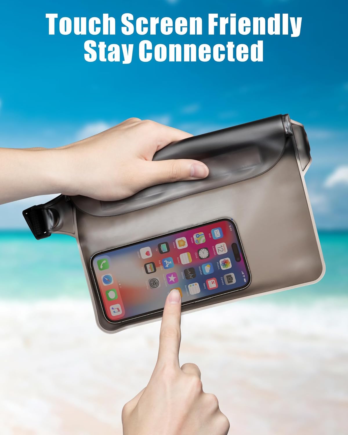 F-color Waterproof Fanny Pack - Cruise Essentials 2026 - Waterproof Pouch with Adjustable Waist Strap, Triple Zipper Roll-Top Dry Bag for Phone, Keep Passport Valuables Dry for Beach Kayaking Boating