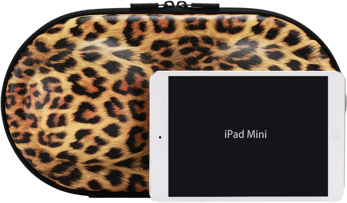 Premium Bra Case Braiou Lingerie Travel Bag Zip Underwear Organizer Bag for A-DD Cup [Leopard Print] (Light Yellow)
