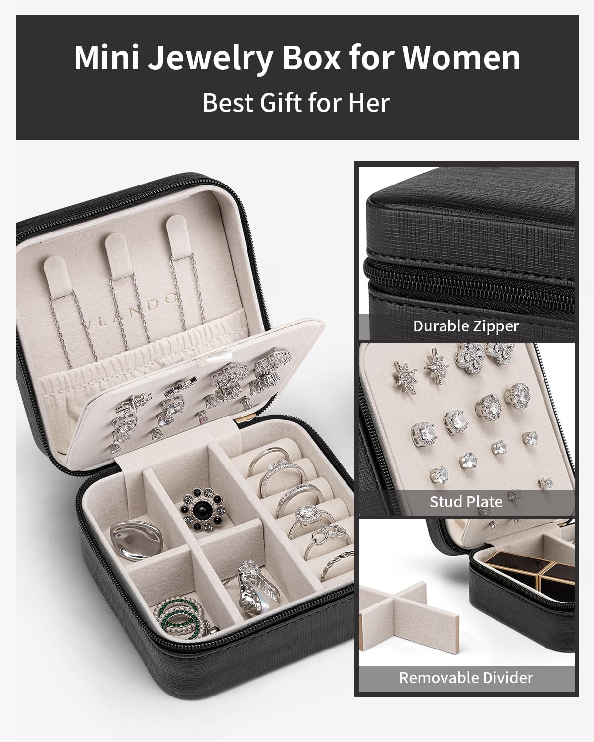 Travel Jewelry Case, Bridesmaid Gift for Women - Small Travel Jewelry Box for Girls Women - Blue