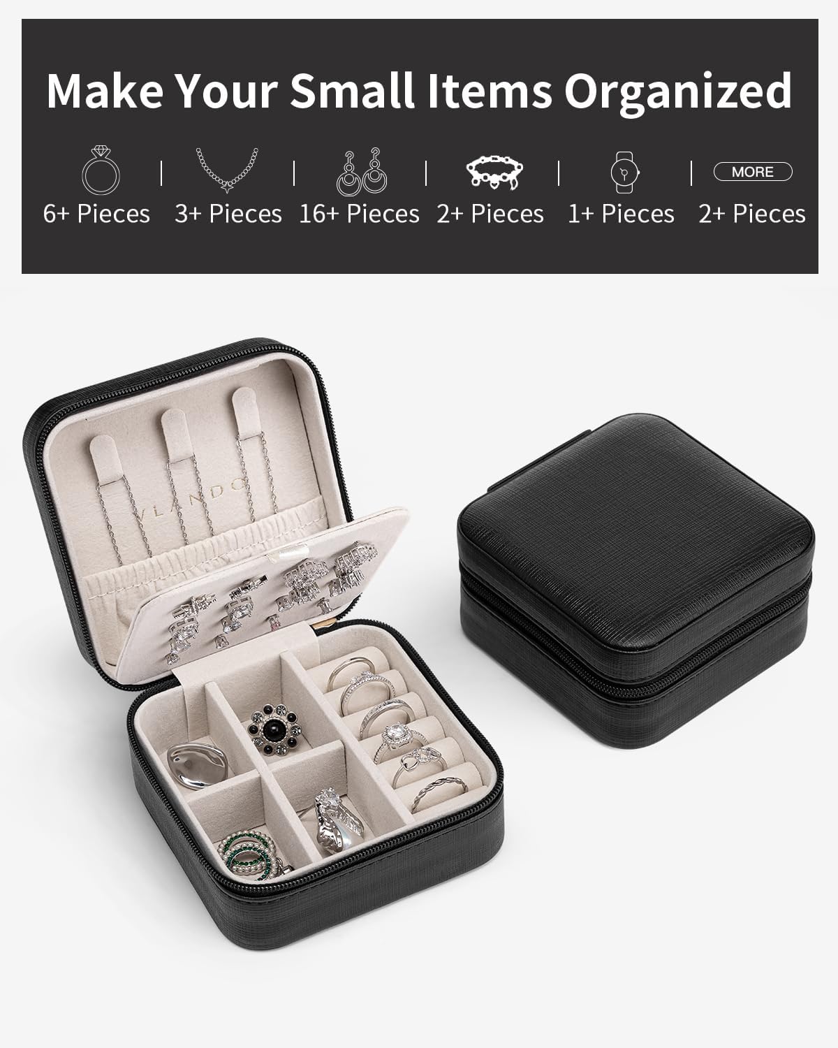 Travel Jewelry Case, Bridesmaid Gift for Women - Small Travel Jewelry Box for Girls Women - Blue