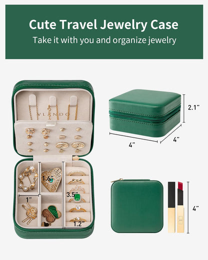Travel Jewelry Case, Bridesmaid Gift for Women - Small Travel Jewelry Box for Girls Women - Blue