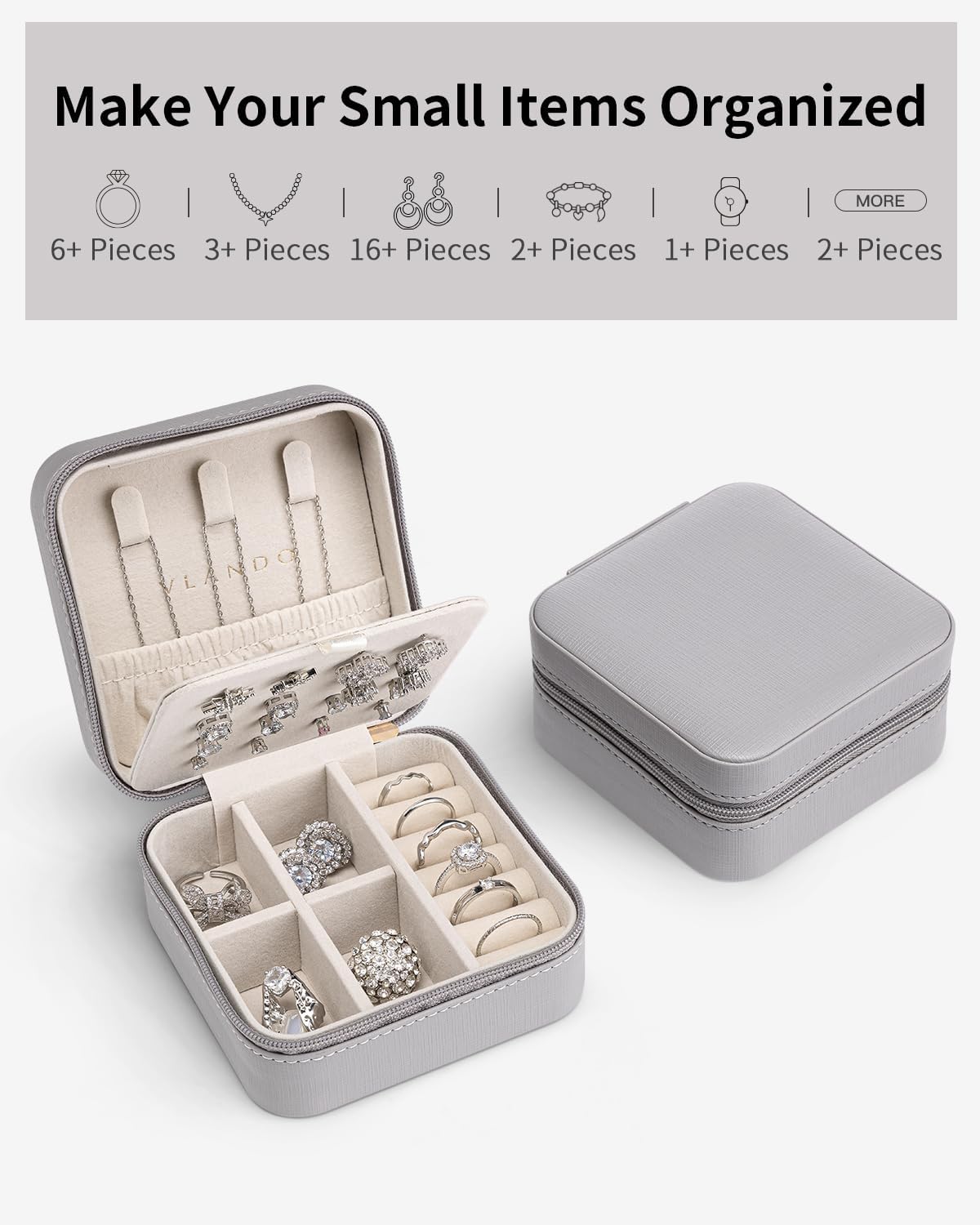 Travel Jewelry Case, Bridesmaid Gift for Women - Small Travel Jewelry Box for Girls Women - Blue