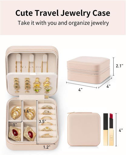 Travel Jewelry Case, Bridesmaid Gift for Women - Small Travel Jewelry Box for Girls Women - Blue