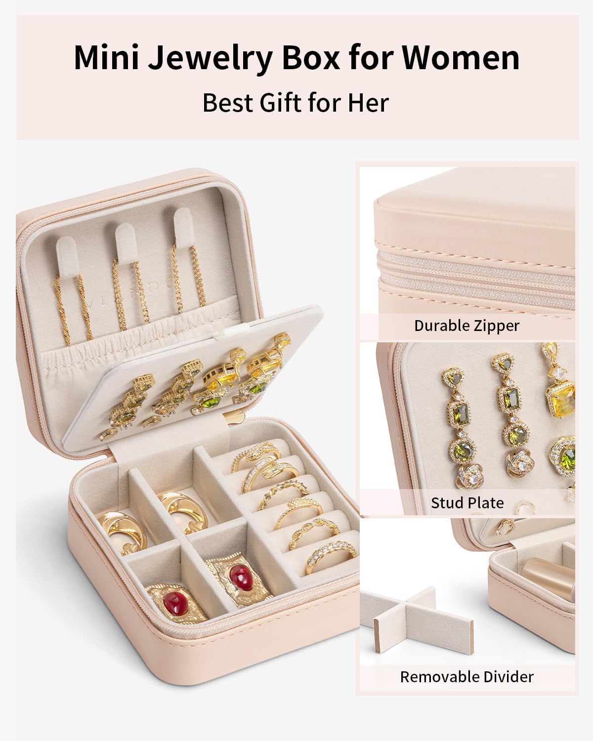 Travel Jewelry Case, Bridesmaid Gift for Women - Small Travel Jewelry Box for Girls Women - Blue