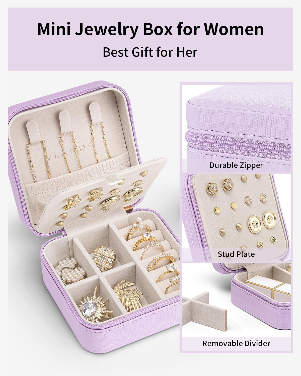 Travel Jewelry Case, Bridesmaid Gift for Women - Small Travel Jewelry Box for Girls Women - Blue