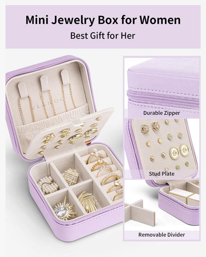 Travel Jewelry Case, Bridesmaid Gift for Women - Small Travel Jewelry Box for Girls Women - Blue