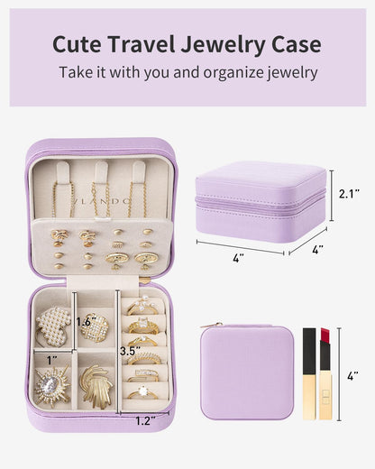 Travel Jewelry Case, Bridesmaid Gift for Women - Small Travel Jewelry Box for Girls Women - Blue