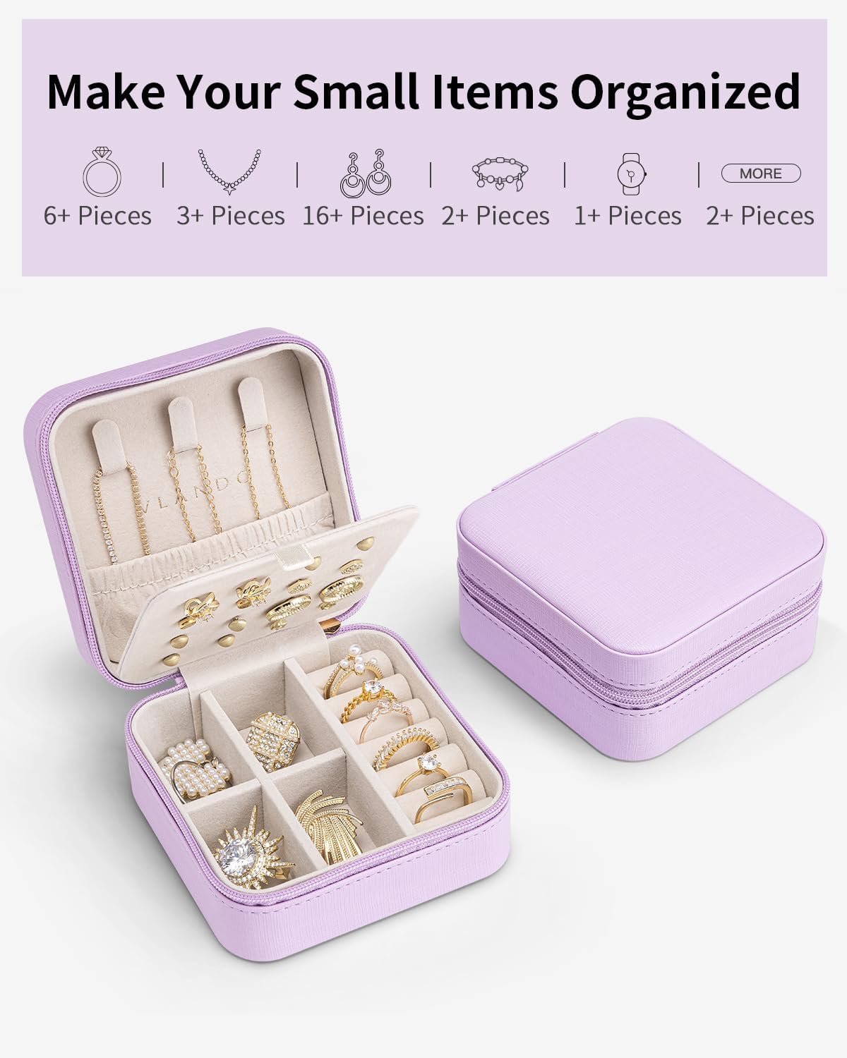 Travel Jewelry Case, Bridesmaid Gift for Women - Small Travel Jewelry Box for Girls Women - Blue