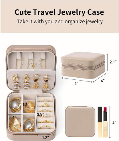 Travel Jewelry Case, Bridesmaid Gift for Women - Small Travel Jewelry Box for Girls Women - Blue