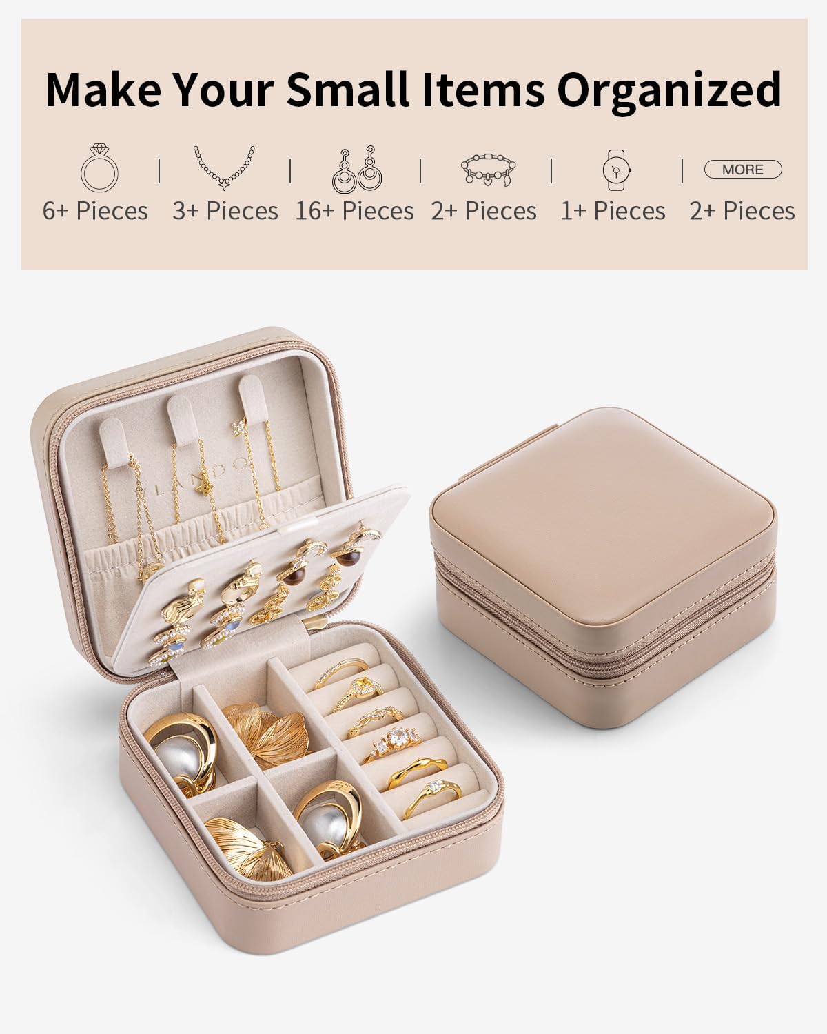 Travel Jewelry Case, Bridesmaid Gift for Women - Small Travel Jewelry Box for Girls Women - Blue