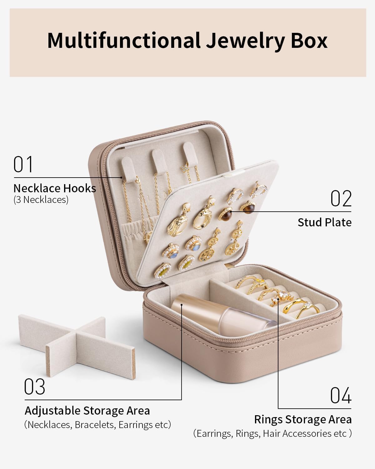 Travel Jewelry Case, Bridesmaid Gift for Women - Small Travel Jewelry Box for Girls Women - Blue
