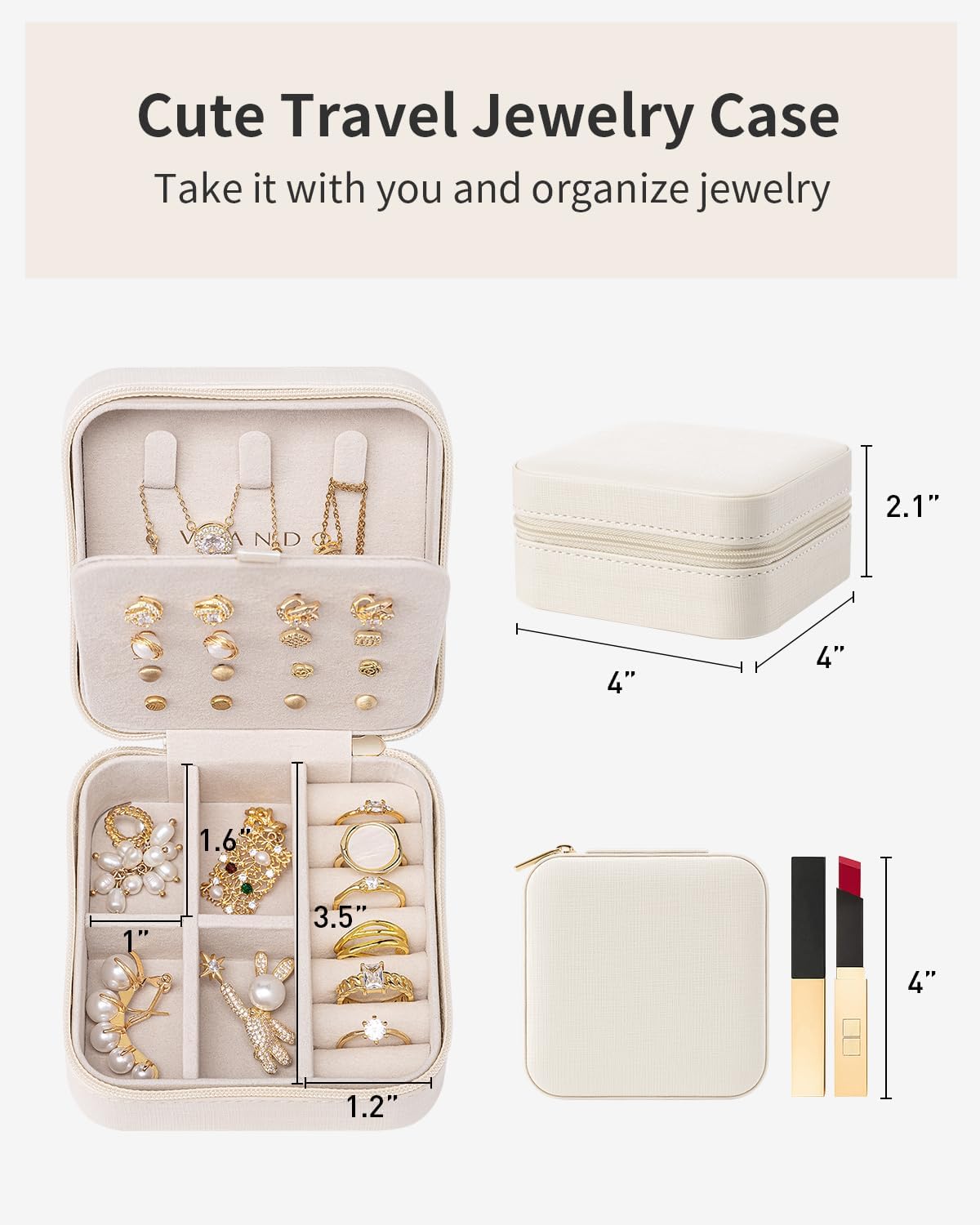 Travel Jewelry Case, Bridesmaid Gift for Women - Small Travel Jewelry Box for Girls Women - Blue