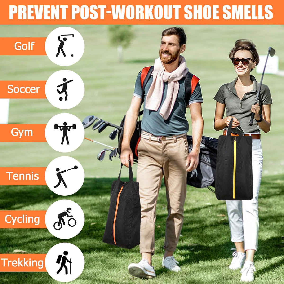 Golf Shoes Bag, Smell-Proof & Waterproof Cleat Bag for Travel