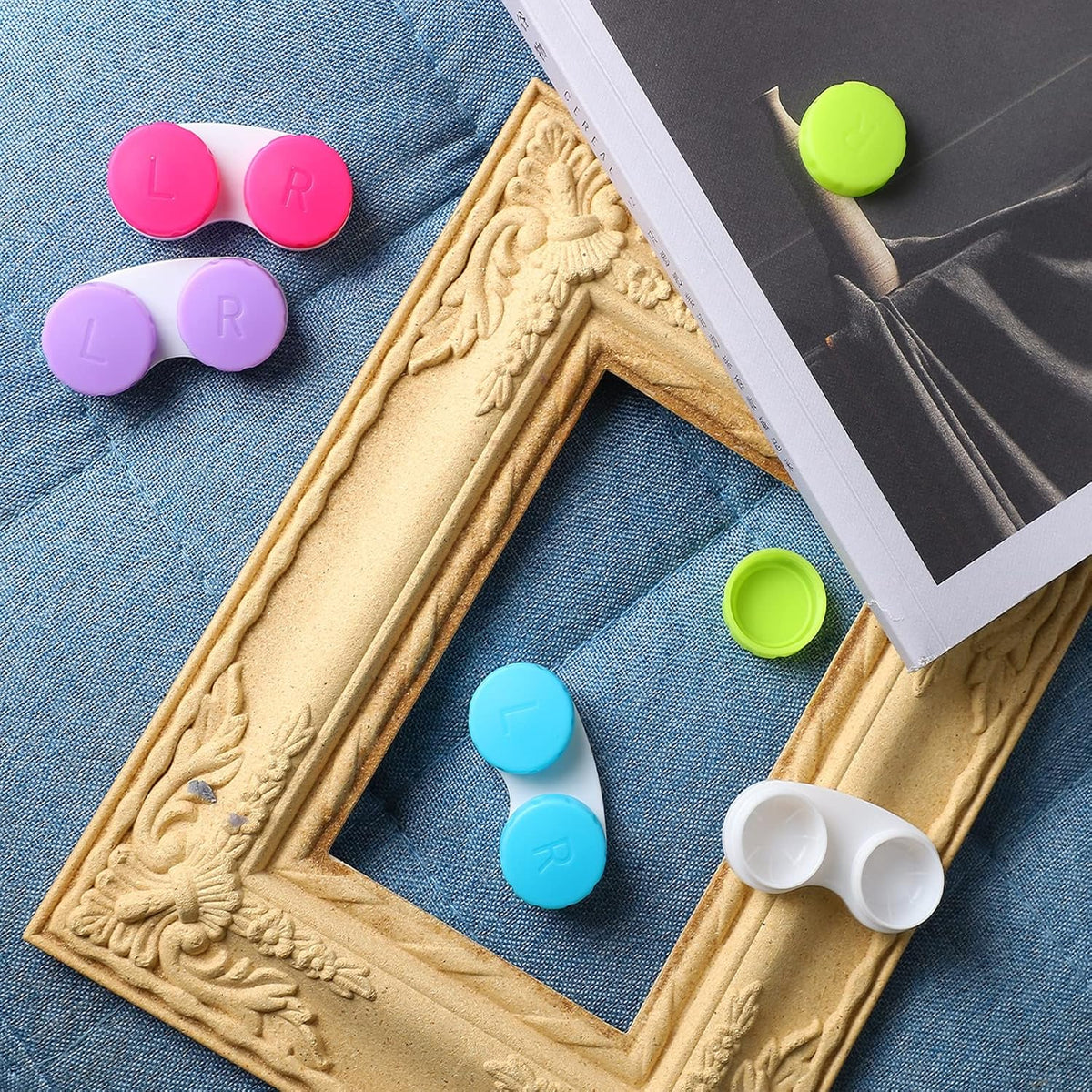16 Pack Contact Lens Case Box, Colorful Bulk Box Holder Container, Contact Lens Case Set,Portable, Travel-Friendly