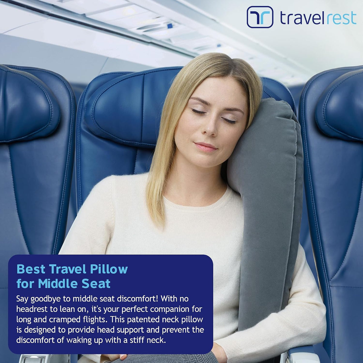 Ultimate Inflatable Travel Pillow for Neck & Body - Grey