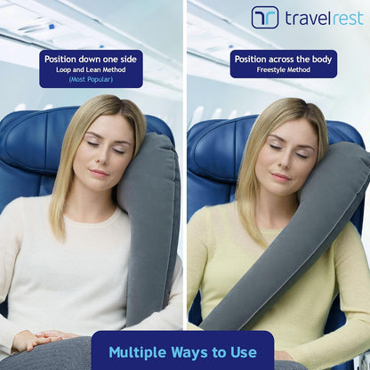 Ultimate Inflatable Travel Pillow for Neck & Body - Grey