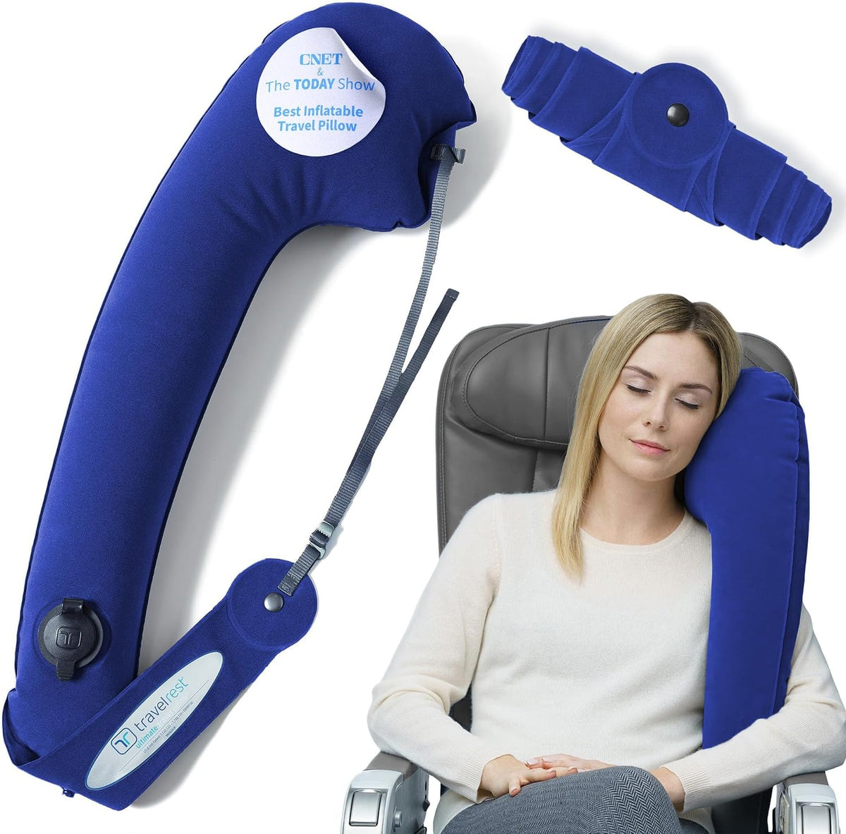 Ultimate Inflatable Travel Pillow for Neck & Body - Grey