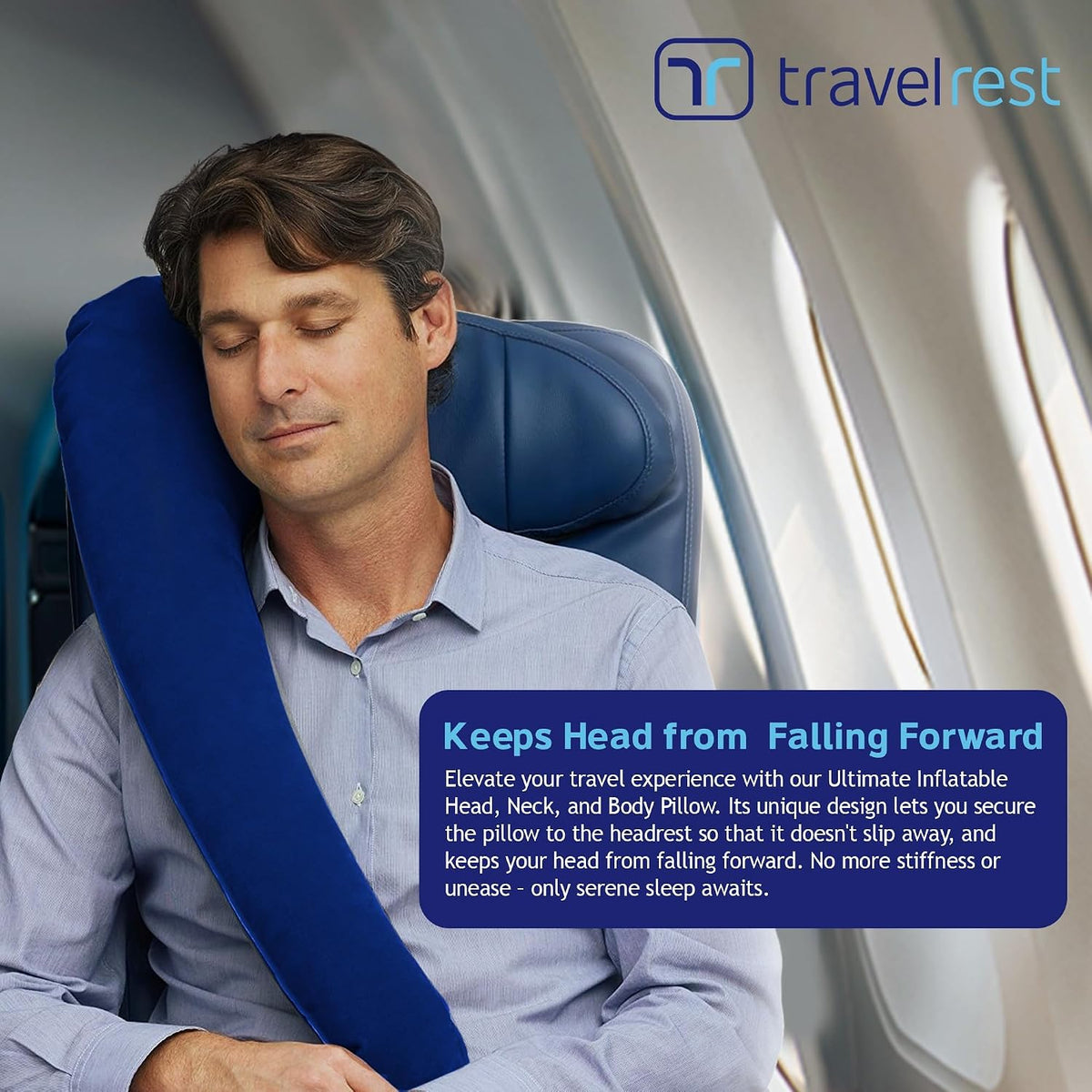 Ultimate Inflatable Travel Pillow for Neck & Body - Grey