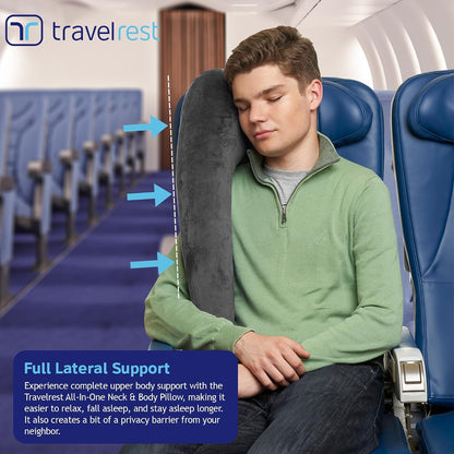 Ultimate Inflatable Travel Pillow for Neck & Body - Grey