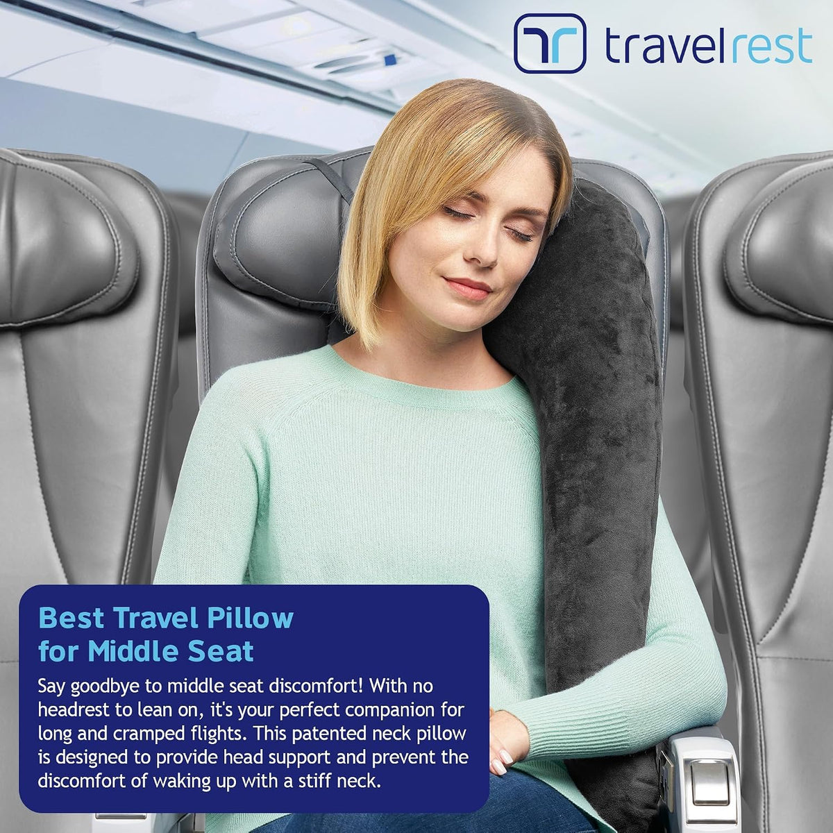 Ultimate Inflatable Travel Pillow for Neck & Body - Grey