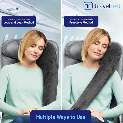 Ultimate Inflatable Travel Pillow for Neck & Body - Grey
