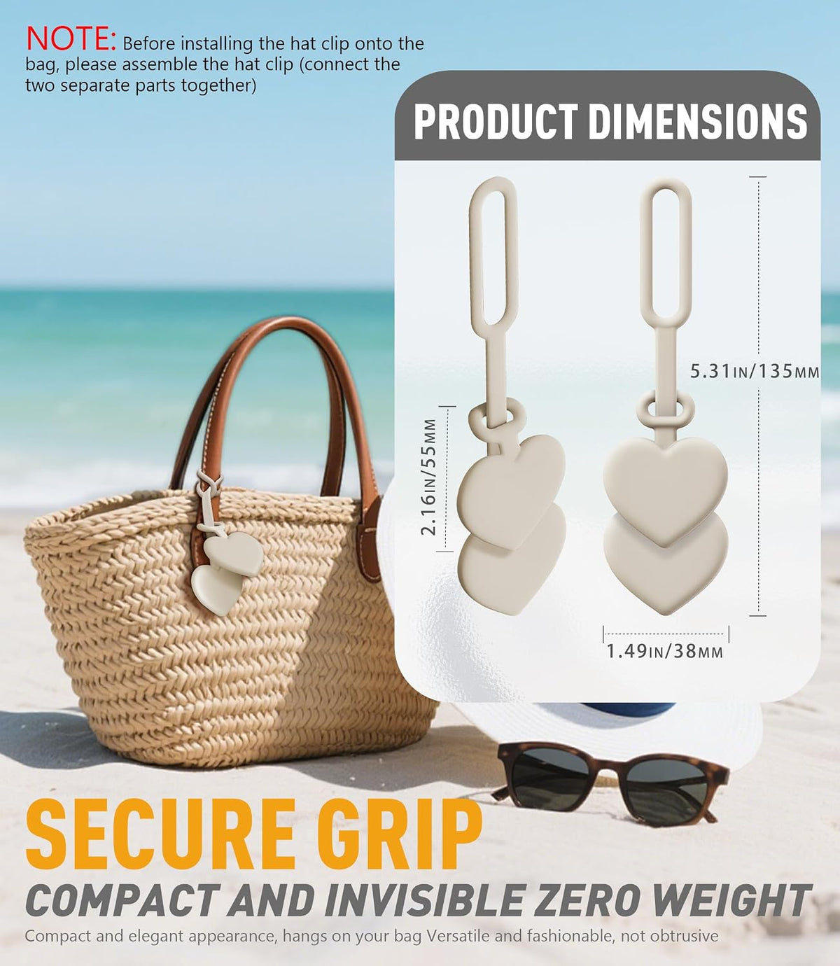 Magnetic Hat Clip for Travel on Bag, Silicone Hat Holder