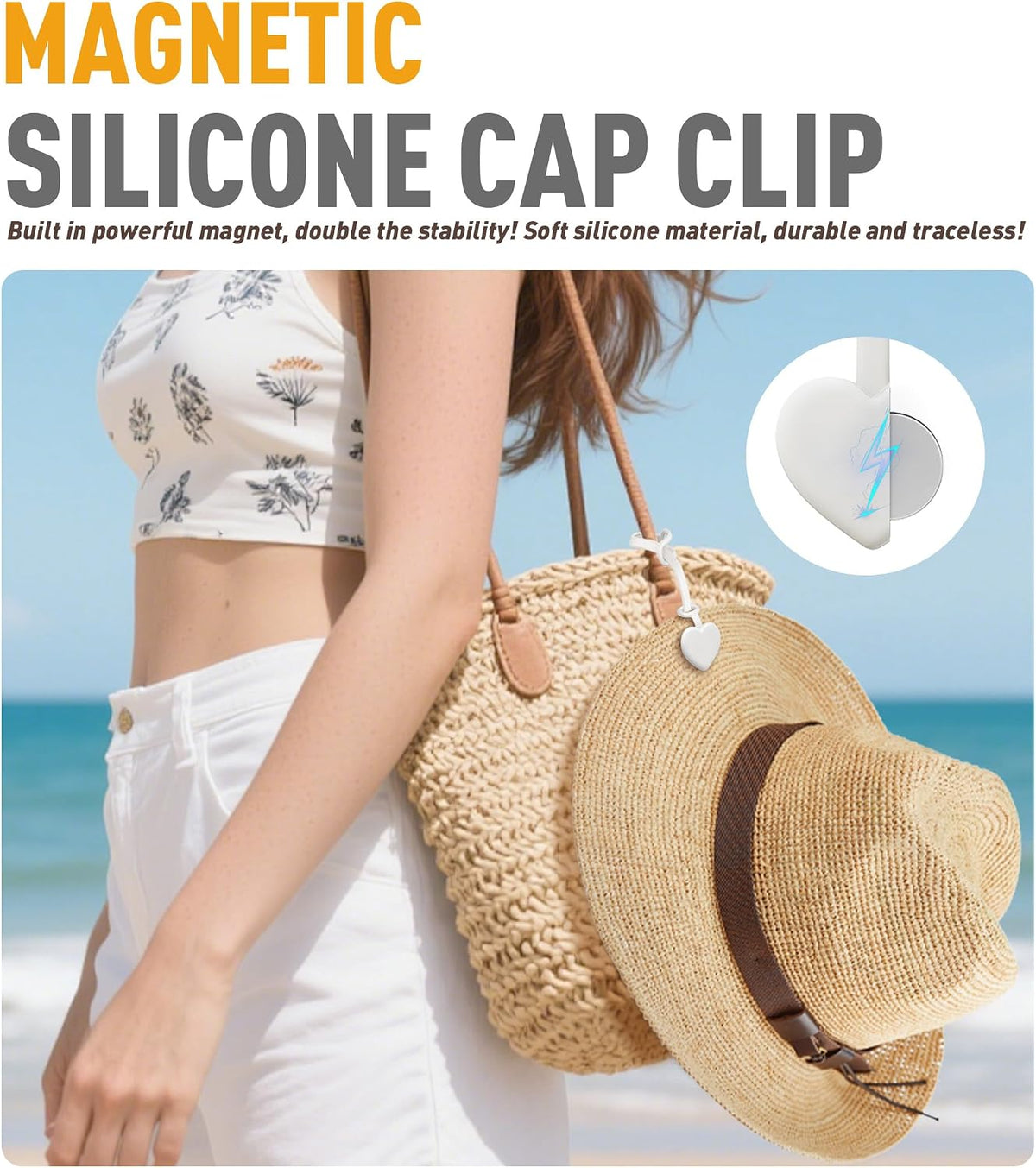 Magnetic Hat Clip for Travel on Bag, Silicone Hat Holder