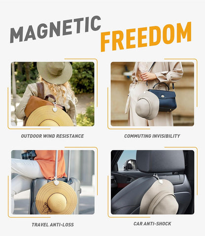 Magnetic Hat Clip for Travel on Bag, Silicone Hat Holder