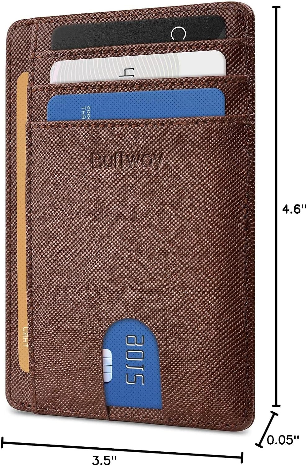 Slim Minimalist Front Pocket RFID Blocking Leather Wallets for Men and Women - Carbon Fiber Black - Colors B