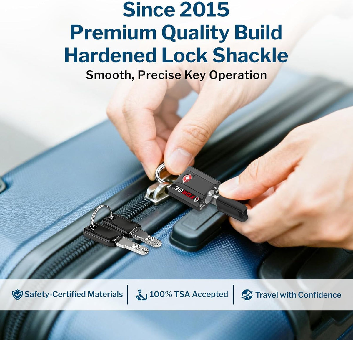 OX 1'' Wide 1.8'' Tall, TSA Approved Luggage Locks: Key Locks for Travel. Ultra Secure Dimple Key Travel Locks Alloy Body. for Luggage, Backpack, Small Toolbox and More. Black.