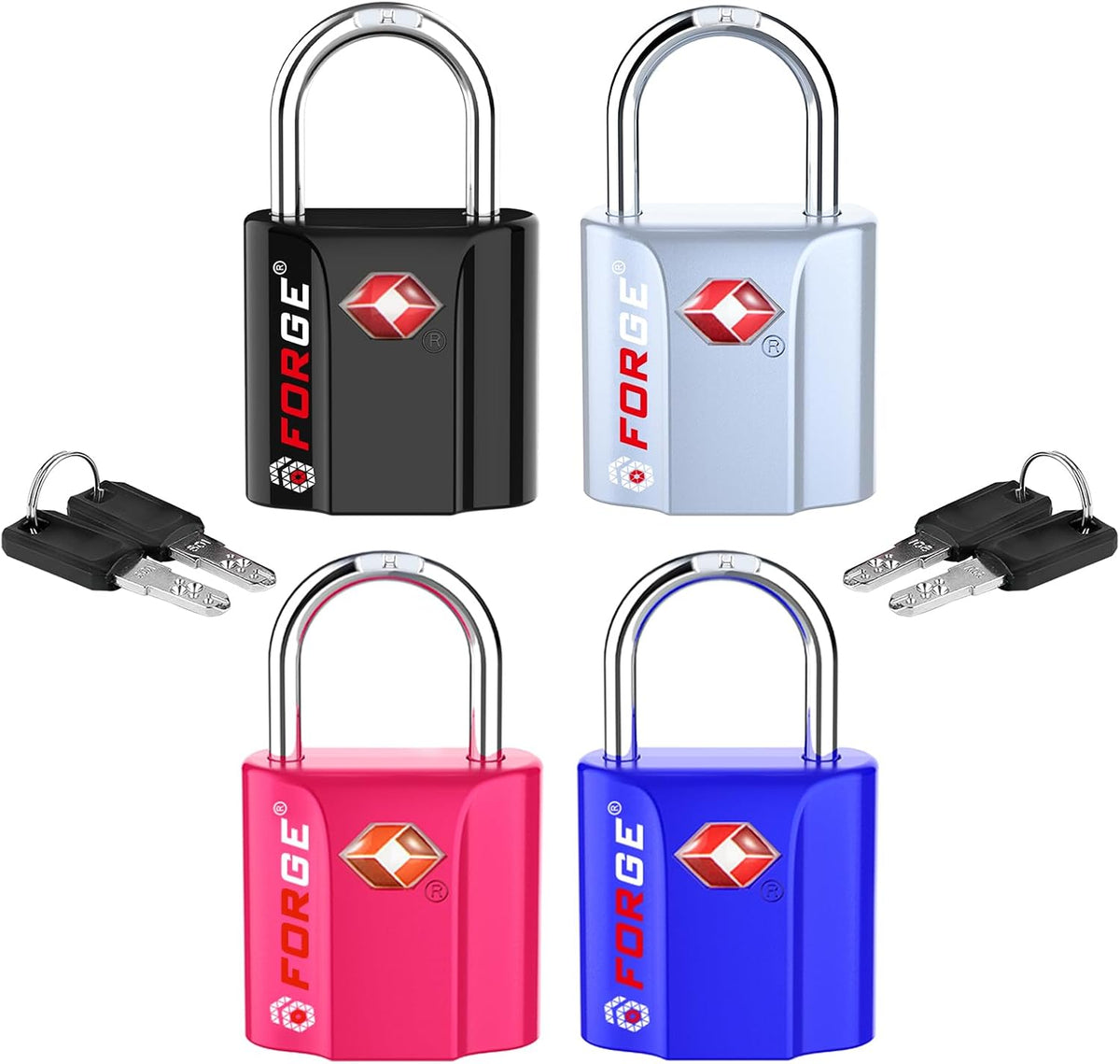 OX 1'' Wide 1.8'' Tall, TSA Approved Luggage Locks: Key Locks for Travel. Ultra Secure Dimple Key Travel Locks Alloy Body. for Luggage, Backpack, Small Toolbox and More. Black.