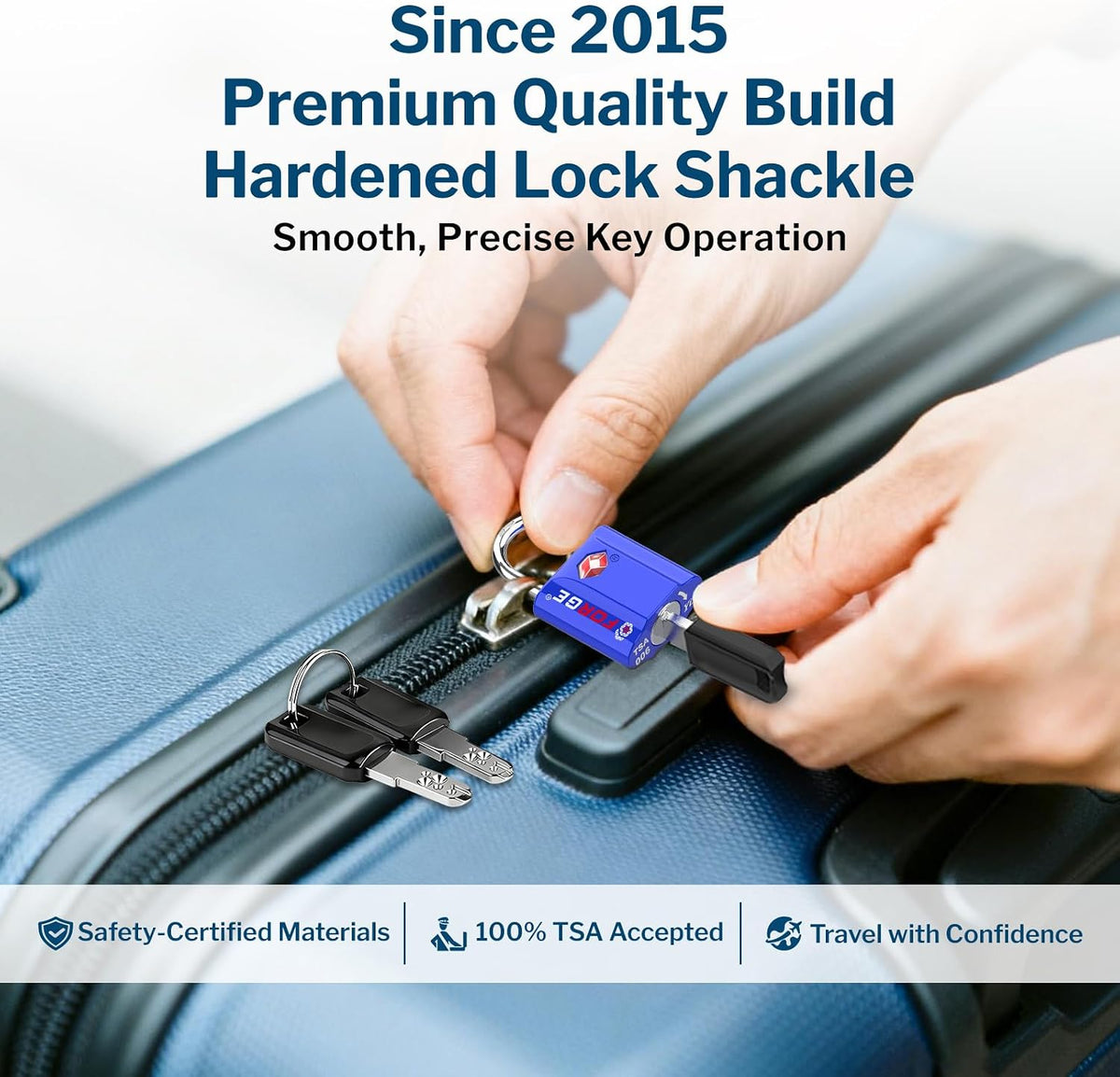 OX 1'' Wide 1.8'' Tall, TSA Approved Luggage Locks: Key Locks for Travel. Ultra Secure Dimple Key Travel Locks Alloy Body. for Luggage, Backpack, Small Toolbox and More. Black.