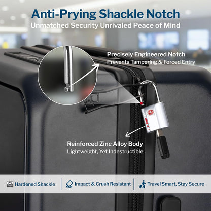 OX 1'' Wide 1.8'' Tall, TSA Approved Luggage Locks: Key Locks for Travel. Ultra Secure Dimple Key Travel Locks Alloy Body. for Luggage, Backpack, Small Toolbox and More. Black.